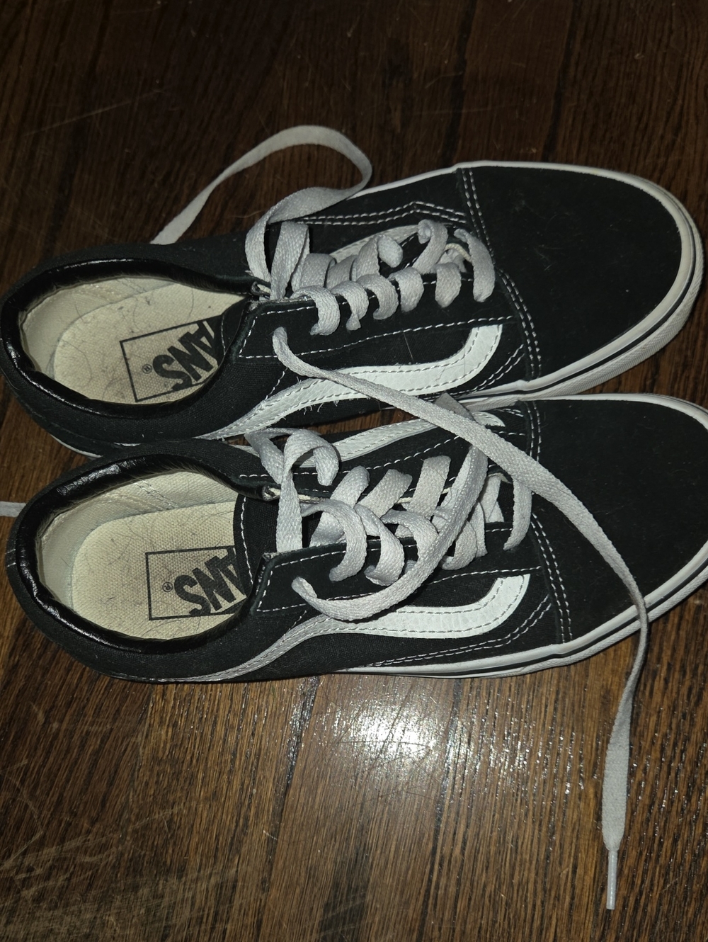 Vans Black and White Low-Top Skate Sneakers